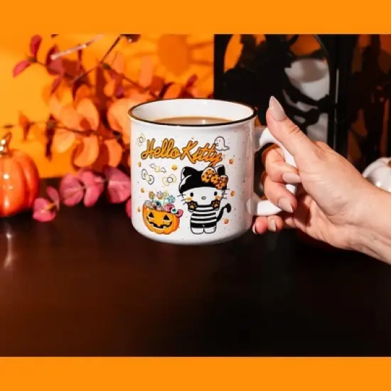 Silver Buffalo Sanrio Hello Kitty Halloween Trick-Or-Treat Ceramic Camper Mug | Holds 20 Ounces image {6}