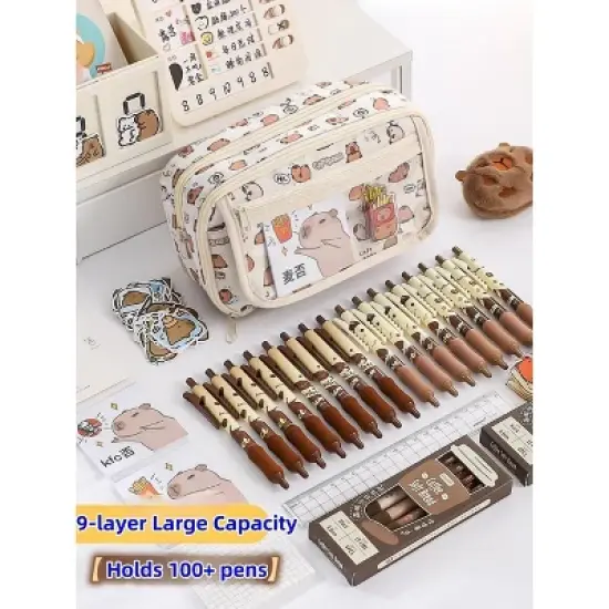 Cute Kawaii Pencil Case Pouch Cartoon Pen Box Holder Organizer image {2}