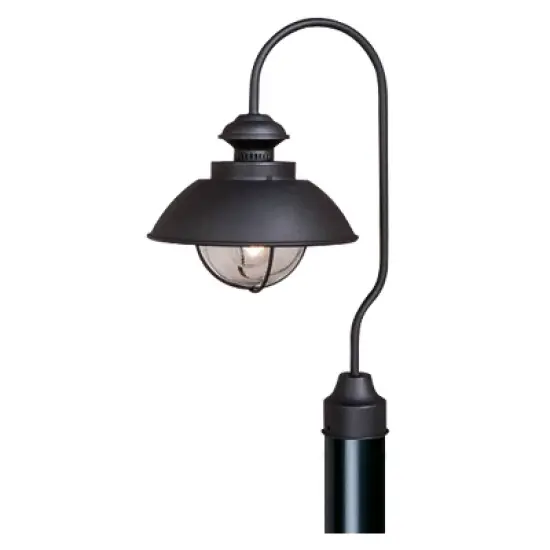 VAXCEL Harwich 1L Black Coastal Outdoor Dome Barn Post Light Clear Glass image {7}
