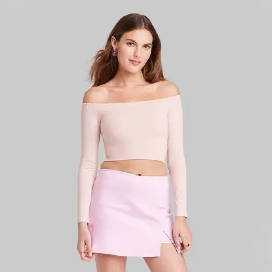 Women's Long Sleeve Off the Shoulder T-Shirt - Wild Fable&trade; image {1}