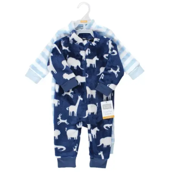 Hudson Baby Infant Boy Plush Jumpsuits, Safari Silhouette image {1}