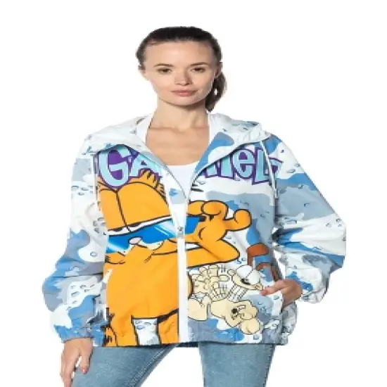 Members Only - Women's Garfield Windbreaker Oversized Jacket - Blue image {5}