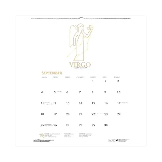 House of Doolittle Recycled Academic Zodiac Wall Calendar 12-Month August 2025 to July 2026 Multicolor Sheets 11 x 14 image {2}