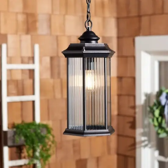 Hylan 8.27" Outdoor Pendant - PLT7007 - Black - Safavieh image {3}