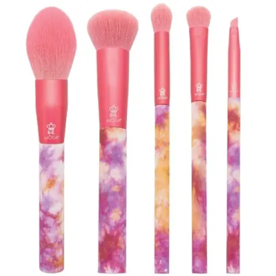 MODA Brush Tie Dye 5pc Makeup Brush Set, Includes Blush, Complexion, and Crease Makeup Brushes image {11}
