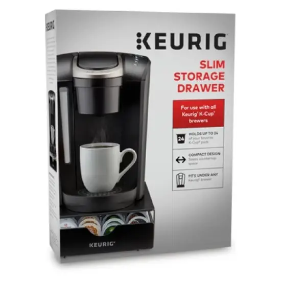 Keurig Non-Rolling 24ct Coffee Pod Storage Drawer: Black Metal K-Cup Organizer, Freestanding Kitchen Rack image {2}