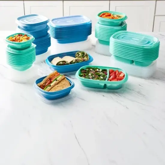 Rubbermaid 60pc (including Lids) TakeALongs Meal Prep Container Set image {1}