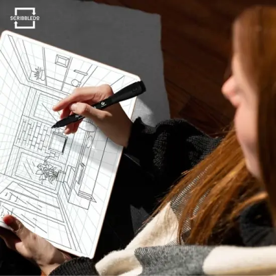 SCRIBBLEDO 1-Point Perspective 11"x14" Dry Erase Board &ndash; Reusable Drawing Whiteboard for Art Geometry Classroom & Student Practice image {5}