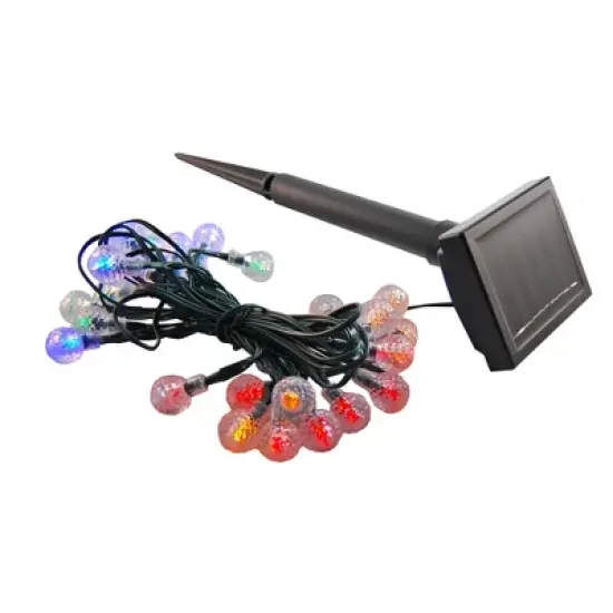 LumaBase Solar-Powered String Lights with Faceted Balls image {9}
