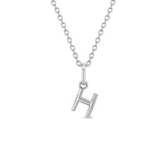 Girls' Tiny Initial Letter Sterling Silver Necklace - In Season Jewelry image {21}