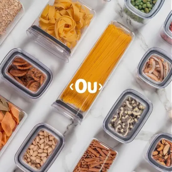 OU Airtight Food Storage Container 2.8cup, BPA Free Clear Plastic Food Storage Container with Leak Proof Lid, Stackable Kitchen Pantry Organizer image {7}
