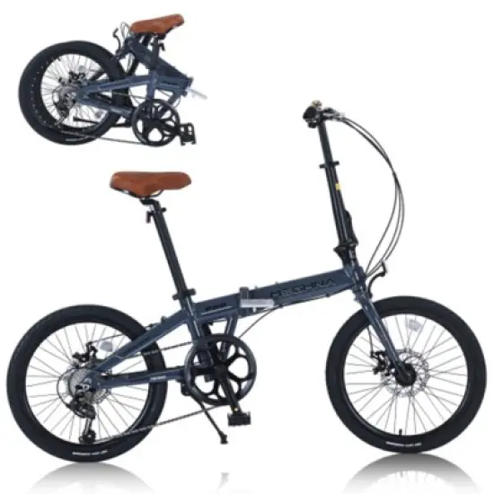 INFURNIC Bicycles 26" Single Speed Folding Bike Beach Cruiser Bike Step Through City for Easy Storage and Commuting, Blue, 57.09"*24.8"*39.37" image {5}