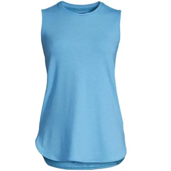 Lands' End Women's Moisture Wicking UPF Sun Crewneck Tunic Tank Top image {1}