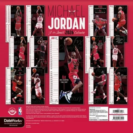 Michael Jordan NBA 2026 Michael Jordan 12"x12" Wall Calendar image {3}