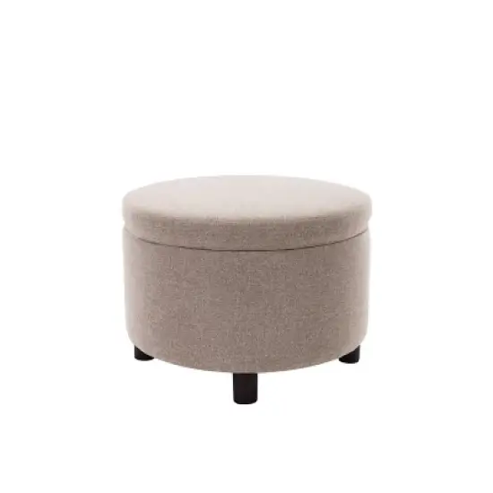 Large Round Storage Ottoman with Lift Off Lid - WOVENBYRD image {18}