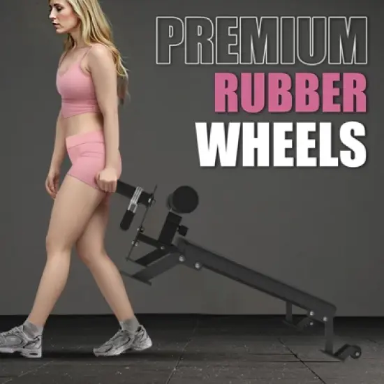 Nordic Curl Machine,Hamstring & Glute Bench Adjustable with Wheels, Nordic Bench for Home Gym image {3}