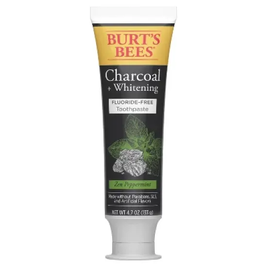 Burt's Bees Toothpaste, Natural Flavor, Charcoal Fluoride-Free Toothpaste, Zen Peppermint, 4.7 oz image {1}