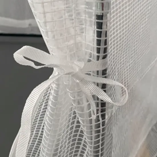 Outsunny 55" x 55" x 71" PE Greenhouse, Portable Hot House for Plants with Zippered Door for Outdoor Garden, or Patio, White image {4}