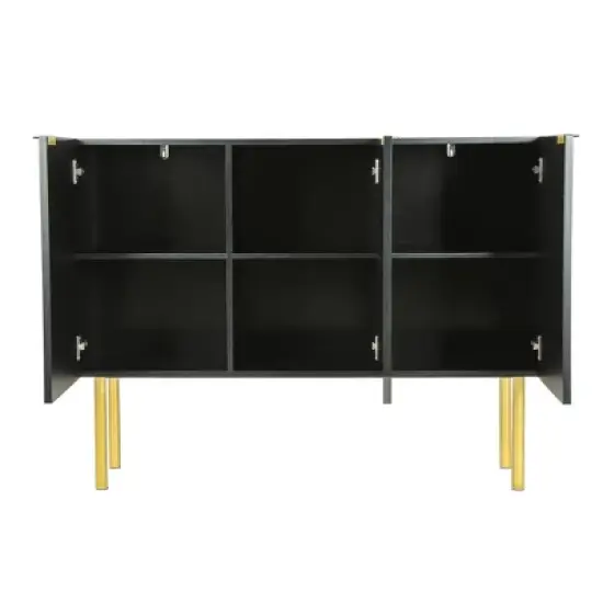 Modern Sideboard, Buffet  Cabinet with Metal handles & Legs and Adjustable Shelves-ModernLuxe image {8}