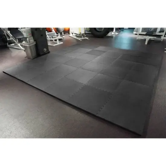 Meister X-Thick 1.5" Interlocking 16 Tiles Gym Floor Mat - Black image {2}