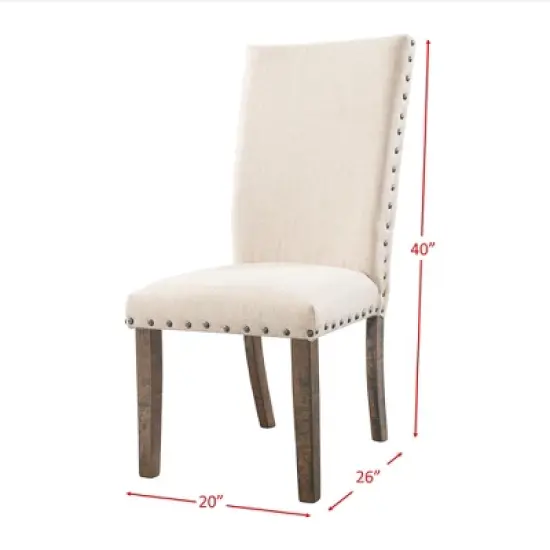 Dex Upholster Side Chair Set Cream/Smokey Walnut Brown - Picket House Furnishings image {6}