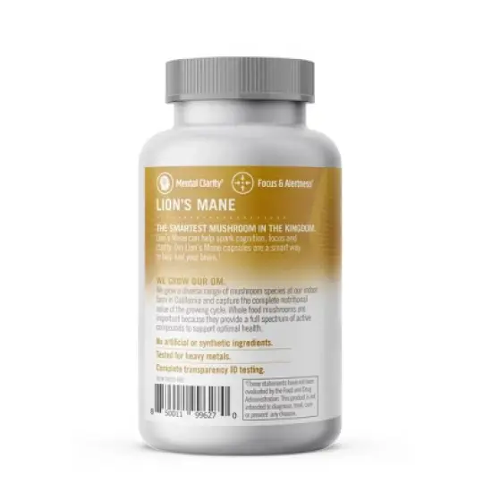 Om Mushrooms Superfood Lion's Mane Vegan Capsules - 45ct image {2}