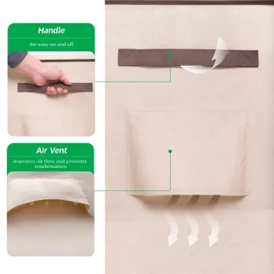 2025 Edition Waterproof Outdoor Patio Stackable Chair Cover - Beige+Coffee image {5}