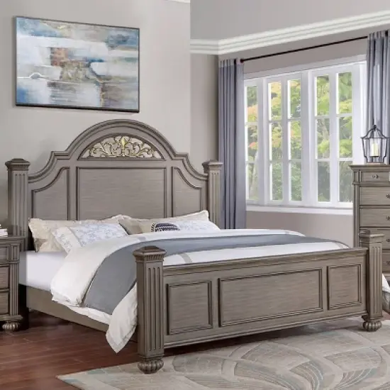 5pc Pennings Traditional Bedroom Set Gray - HOMES: Inside + Out image {2}