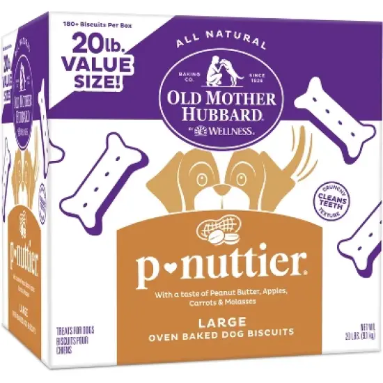 Old Mother Hubbard by Wellness Classic Crunchy  P-Nuttier with Apple, Peanut Butter and Carrot Biscuits Large Oven Baked Dog Treats image {7}