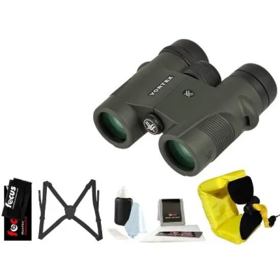 Vortex Diamondback 10x32 Binocular with Harness Strap & Focus Accessory Bundle image {1}