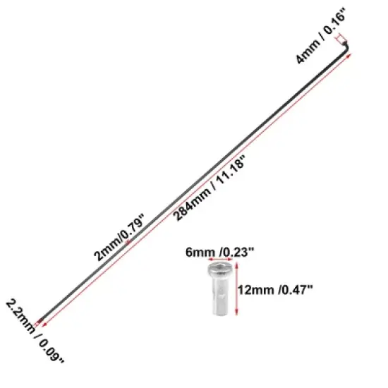 Unique Bargains 14G Bicycle Carbon Steel Spoke with Nipples Black 36 Pcs image {2}