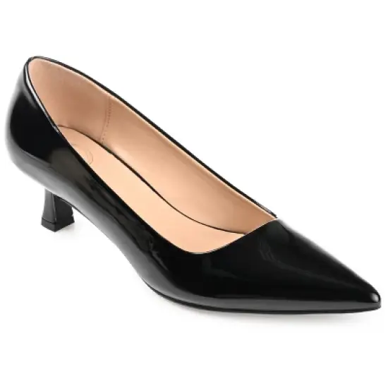 Journee Collection Womens Celica Slip On Kitten Heel Pointed Toe Pumps image {12}