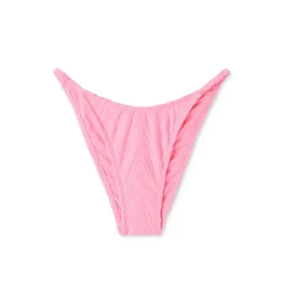 Women's Wavy Terry Textured High Leg Extra Cheeky Bikini Bottom - Wild Fable&trade; Light Pink image {5}