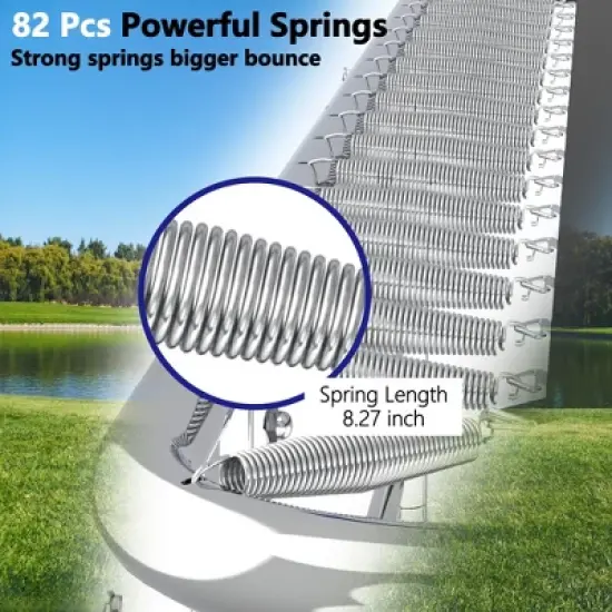 QingMoon 8X14FT Rectangle Recreational Trampoline, Equipped with 8 high-security rails & UV-resistant safety trampoline fence net for Kids Adults image {3}