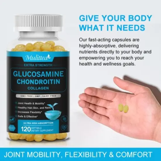 Mulittea Glucosamine Chondroitin Joint Support Complex &ndash; For Healthy Joints, Hair, Skin & Nails image {2}