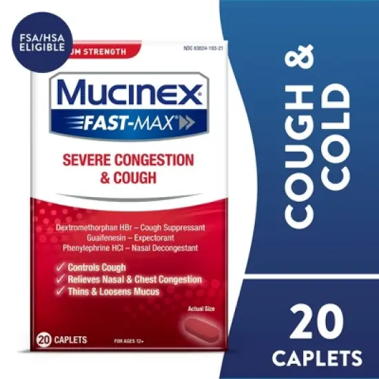 Mucinex Fast-Max Severe Congestion & Cough Caplet, 20 Ct image {5}