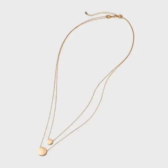 Coin Pendant Chain Multi-Strand Necklace - A New Day&trade; Gold image {2}