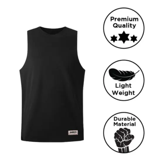 Amber Fight Gear Premium Durable Boxing Jersey with Satin Finish &ndash; Comfortable & Stylish Training Gear for Unmatched Performance, Black, Youth-Large image {6}