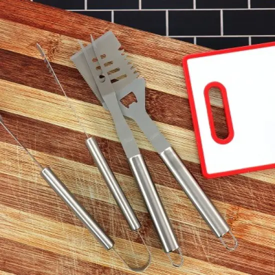 Oster Baldwin 3 Piece Stainless Steel Barbecue Tool Set in Silver image {6}
