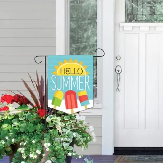 Big Dot of Happiness Hello Summer - Outdoor Home Decorations - Double-Sided Popsicle Sun Decor Garden Flag - 12 x 15.25 inches image {5}