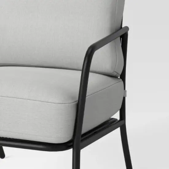 2pc Metal Mesh Outdoor Patio Chairs with Double Cushions, Club Chairs Black - Room Essentials&trade; image {5}