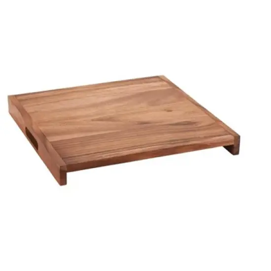 Kalmar Home Acacia Wood Serving Tray - solid bottom - Square image {1}