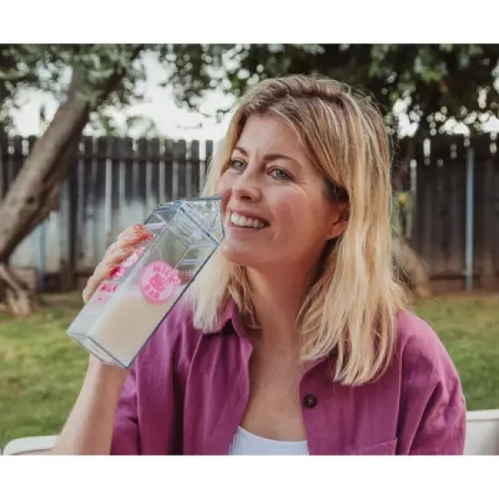 Silver Buffalo Sanrio Hello Kitty Strawberry Plastic Milk Carton Bottle | Holds 16 Ounces image {7}