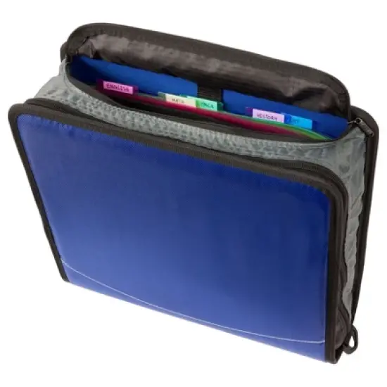 Case-it Might Zip Tab Zipper Binder, 3" O-Ring with 5-Color tab Expanding File Folder  - 600 Sheet Capacity image {2}