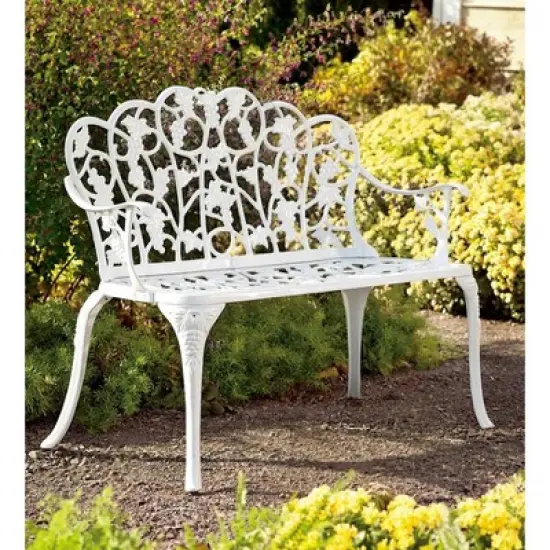 Grapevine Garden Bench in Powder-Coated Aluminum image {3}