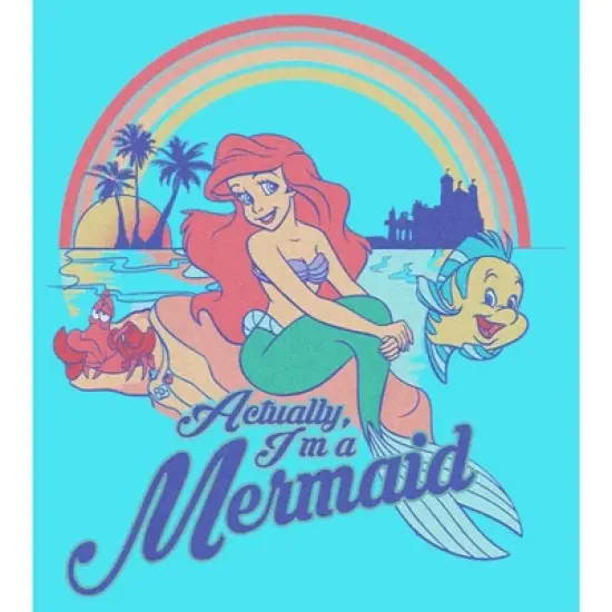 Girl's The Little Mermaid Ariel Actually I'm a Mermaid Crop T-Shirt image {1}