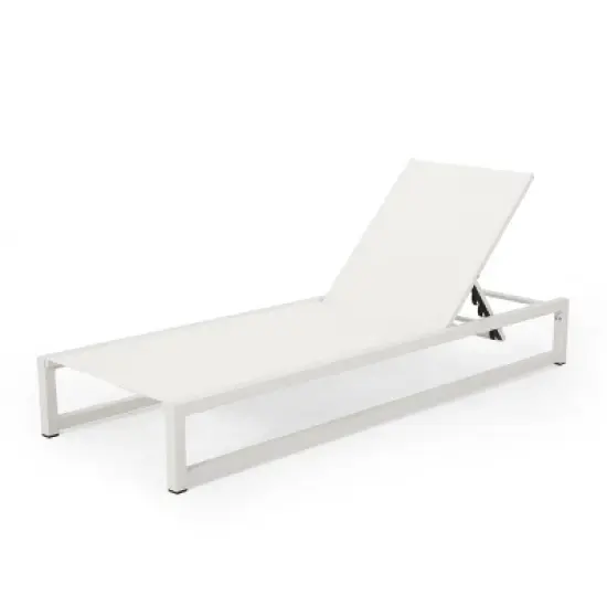 Christopher Knight Home Mottetta Outdoor Mesh and Aluminum Armless Adjustable Chaise Lounge image {12}