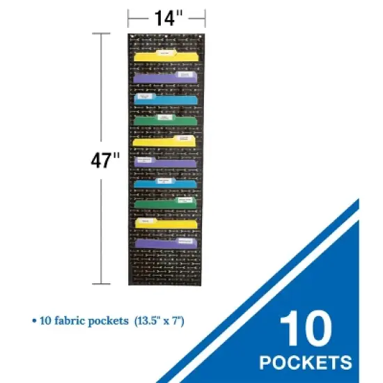 Carson Dellosa Education 10 Pocket File Folder Storage Solution Pocket Chart (1 pocket chart, 6 file folders) image {1}