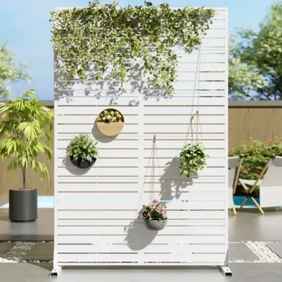 1-Piece Classic Black Galvanized Sheet Screen for Blinds, Privacy Screen image {7}