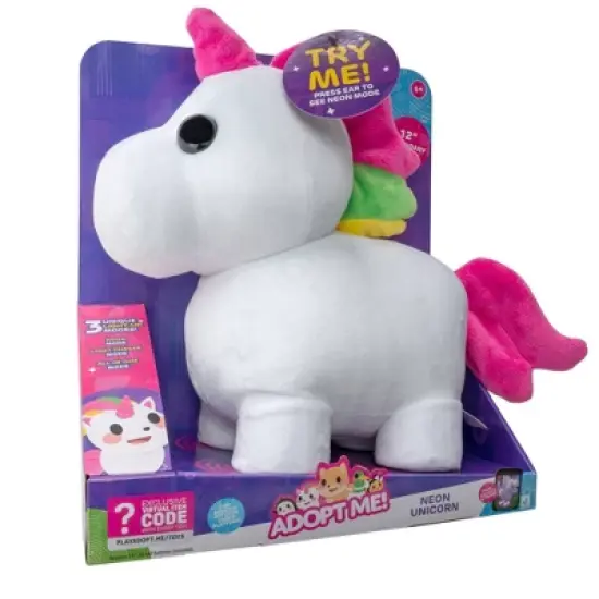 Adopt Me! Light-Up Neon Unicorn 12" Plush Toy image {3}